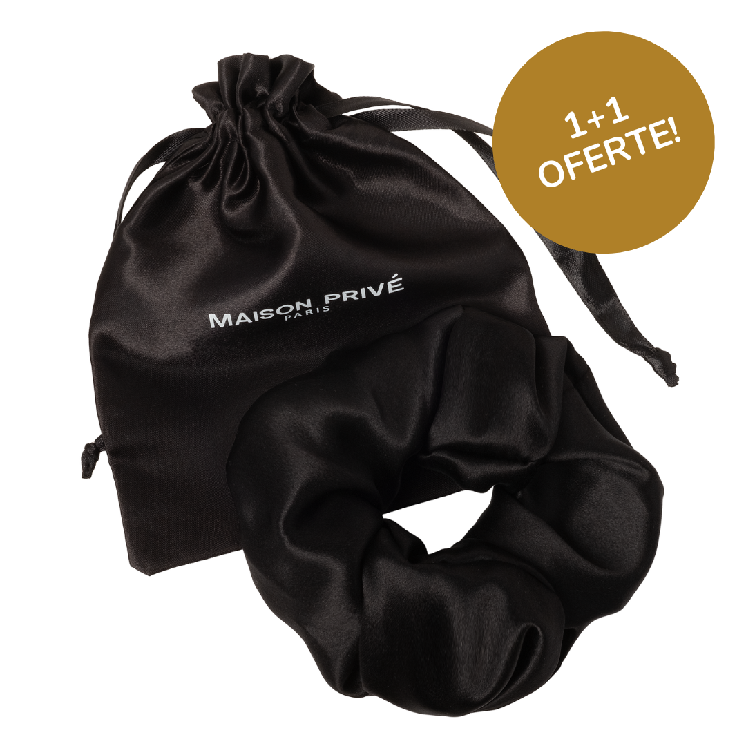 Elastic de păr din mătase | NEGRU